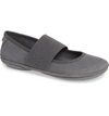 Camper Right Nina Leather Ballerina Flat In Medium Gray Leather
