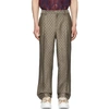 GUCCI BROWN & WHITE GG SUPREME WOOL TROUSERS