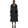 Fendi Belted Jacquard And Leather-trimmed Gabardine Trench Coat In Black