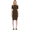 FENDI FENDI BLACK AND BROWN FOREVER FENDI DRESS