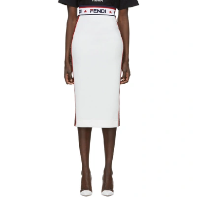 Fendi Jacquard Midi Skirt In White