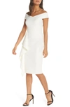 VINCE CAMUTO Off the Shoulder Front Ruffle Cocktail Dress,VC9M8433