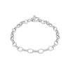 True Rocks Belcher Charm Bracelet Rhodium Plated In Charm