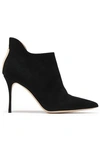 Sergio Rossi Blink Embellished Cutout Suede Ankle Boots In Black