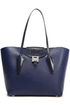 MICHAEL KORS MICHAEL KORS COLLECTION WOMAN SMOOTH AND SNAKE-EFFECT LEATHER TOTE NAVY,3074457345619832837