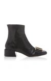 TIBI WYATT EMBOSSED LEATHER ANKLE BOOT,SP19WY4101