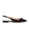 PRADA PRADA SLINGBACK PATENT LEATHER FLAT SHOES