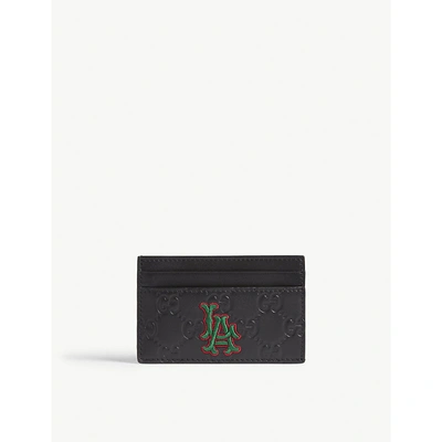 Gucci La Angels Patch Cardholder In Black