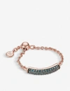 Monica Vinader Fiji 18ct Rose-gold Vermeil And Blue Diamond Bar Friendship Ring In White