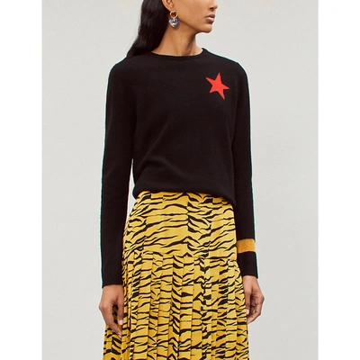 Bella Freud Billie Star Instarsia Knit Cashmere Jumper In Black ModeSens