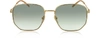 GUCCI SUNGLASSES SQUARED-FRAME GOLD METAL SUNGLASSES