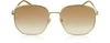 GUCCI SUNGLASSES SQUARED-FRAME GOLD METAL SUNGLASSES