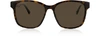 GUCCI DESIGNER SUNGLASSES RECTANGULAR-FRAME TORTOISE ACETATE SUNGLASSES W/WEB TEMPLES