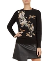TED BAKER HELLIAH GRACEFUL EMBROIDERED SWEATER,WMK-HELLIAH-WH9W