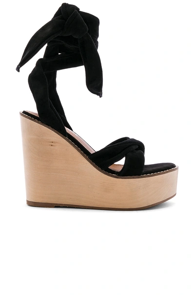 Alias Mae Kendra Wedge In Black. In Black Kid Suede