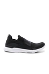 Apl Athletic Propulsion Labs Techloom Bliss Mesh And Neoprene Slip-on Sneakers In Black & White