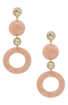 Ettika Lucite Ring Drop Earrings In Pink