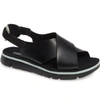 Camper Oruga Criss-cross Sandals In Black Leather