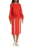TIBI MERCER KNIT RUCHED FRONT TIE DRESS,R318MN1211