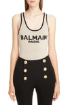 BALMAIN LOGO KNIT BODYSUIT,RF10972K315