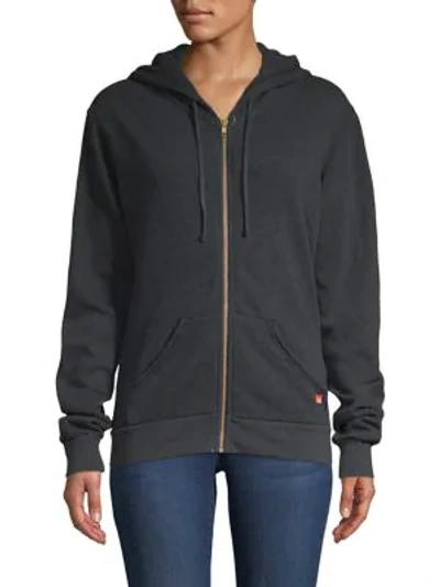 Aviator Nation Bolt Zip-front Graphic Hoodie In Charcoal