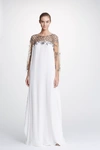 MARCHESA CRYSTAL EMBROIDERED CAFTAN GOWN,MC19PFK6708-2