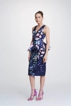 MARCHESA NOTTE SLEEVELESS MIKADO COCKTAIL DRESS,MN19PFD0938N-9