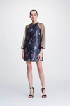 MARCHESA NOTTE PRE-FALL 2019 MARCHESA NOTTE LONG SLEEVE PRINTED SEQUIN TUNIC,N31C0943