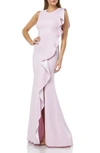 CARMEN MARC VALVO INFUSION Ruffle Gown,661712