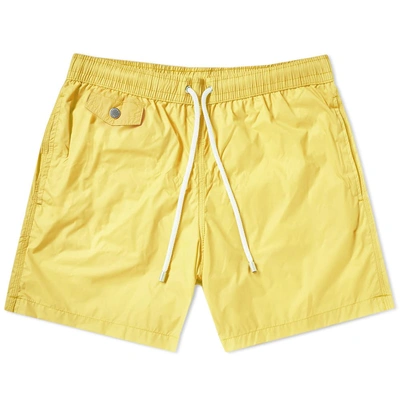 Hartford Boxer Quick Dry Swim Short In Yellow