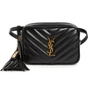 SAINT LAURENT LOU QUILTED LEATHER BELT BAG WITH TASSEL - BLACK,534817DV70W