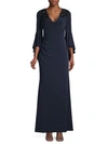 CALVIN KLEIN EMBELLISHED STRETCH BELL-SLEEVE GOWN,0400099738637