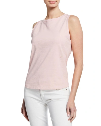 Helmut Lang Sleeveless Cotton Crewneck Muscle Tee In Light Pink