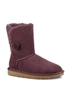 Ugg Bailey Button Sheepskin Booties In Port