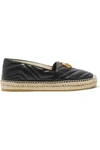 GUCCI Logo-embellished quilted leather espadrilles