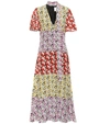 VALENTINO FLORAL SILK MIDI DRESS,P00353303