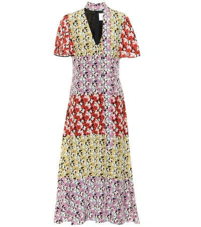 Valentino Floral-print Silk Crepe De Chine Midi Dress In Multi
