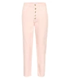 J Brand Heather Cropped High-rise Tapered Jeans In Pink