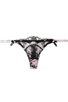 AGENT PROVOCATEUR GARCIA STRETCH-LEAVERS LACE AND TULLE THONG