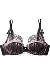 AGENT PROVOCATEUR GARCIA STRETCH-LEAVERS LACE AND TULLE UNDERWIRED BRA