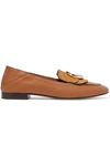 Chloé The C Collapsible-heel Leather Loafers In Tan