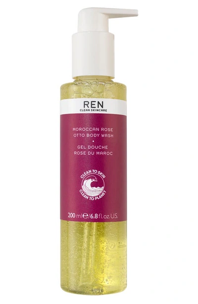 Ren Moroccan Rose Otto Body Wash, 6.8 Oz./ 200 ml In Rose, Aqua, Natural