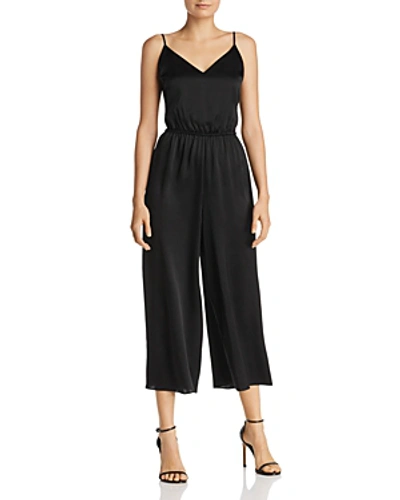Cami Nyc The Shilo Silk Tie-back Cropped Jumpsuit In Black