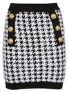 BALMAIN HOUNDSTOOTH MINI SKIRT,10796096