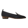 Nicholas Kirkwood Beya Textured-leather Point-toe Flats In Black