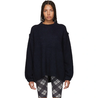 Acne Studios Navy Knitted Jumper In Navy Blue