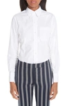 Thom Browne White Classic Button-down Point Collar Shirt In White