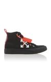 OFF-WHITE High-Top Cotton-Canvas Arrow Sneakers ,OMIA119S19C210341001