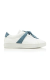 ALEXANDRE BIRMAN CLARITA BOW-EMBELLISHED LEATHER AND SUEDE SNEAKERS,699549