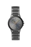 REBECCA MINKOFF Cali Grey Ion Plated Tone Bracelet Watch, 34mm